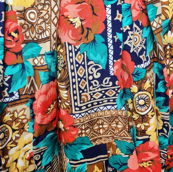 Vintage Kim Rogers Colorful Flowery Teachers Skirt - Picture 3 of 8